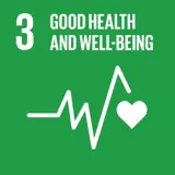 Green logo showing UN goal 3